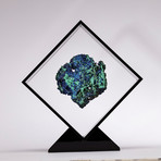 Malachite And Azurite Specimen Floating in Acrylic Display // Ver. 1