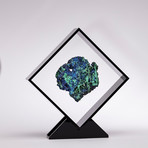 Malachite And Azurite Specimen Floating in Acrylic Display // Ver. 1