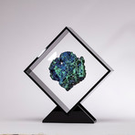 Malachite And Azurite Specimen Floating in Acrylic Display // Ver. 1