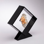 Stilbite On Chalcedony Floating in Acrylic Display