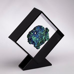 Malachite And Azurite Specimen Floating in Acrylic Display // Ver. 1