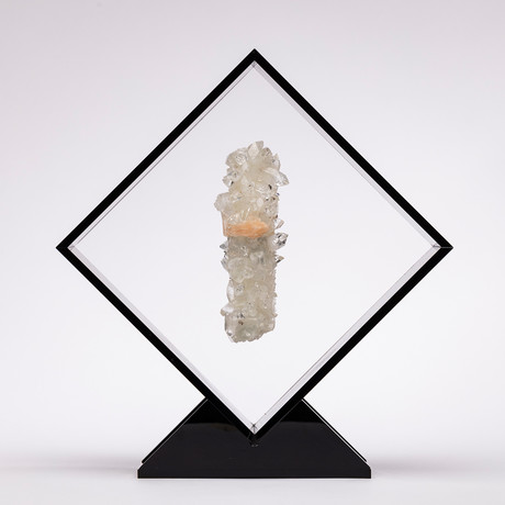 Apophyllite And Stilbite Floating in Acrylic Display // Ver. 1