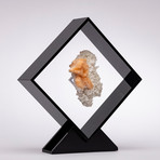 Stilbite On Chalcedony Floating in Acrylic Display