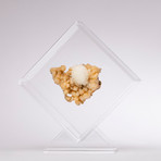 Stilbite With Scholesite Floating in Acrylic Display