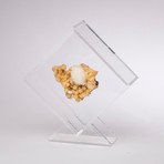 Stilbite With Scholesite Floating in Acrylic Display