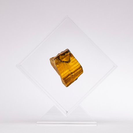 South Africa Tigers Eye Floating in Acrylic Display