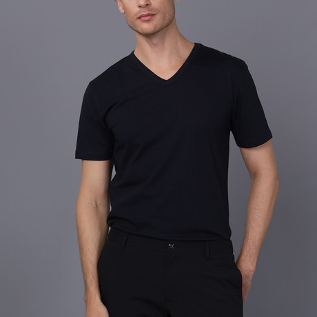 Miami V Neck T-Shirt // Navy (S)