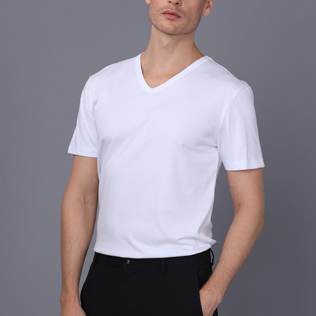 New York V Neck T-Shirt // White (S)