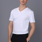 New York V Neck T-Shirt // White (XL)