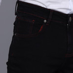 Syracuse Jeans // Black + Red Stitch (3XL)