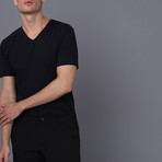 Miami V Neck T-Shirt // Navy (L)