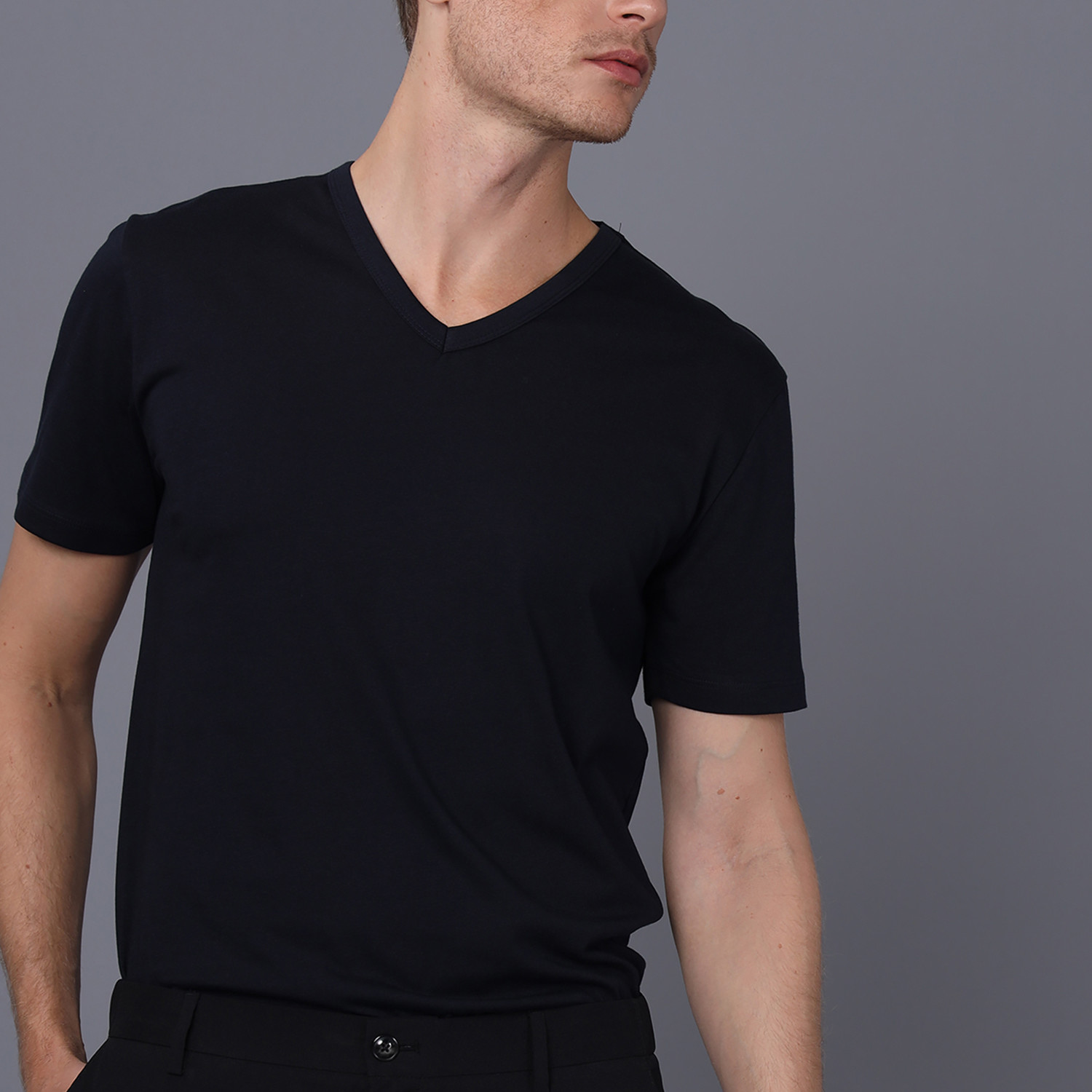 Miami V Neck T-Shirt // Navy (XL) - Basics&More - Touch of Modern