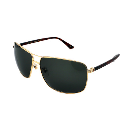 Men's GG0065SK-004 Navigator Wrap Sunglasses // Gold