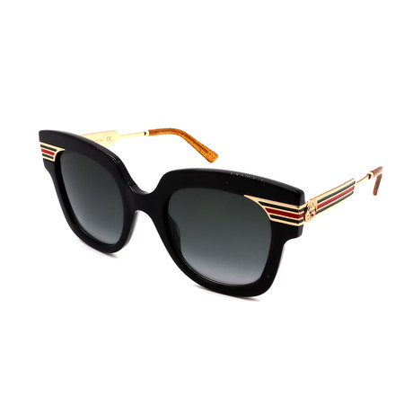 Unisex GG0281S-001 Round Sunglasses // Black + Gold