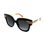 Unisex GG0281S-001 Round Sunglasses // Black + Gold