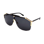 Men's GG0291S-001 Shield Sunglasses // Black + Gold