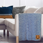 Two Tone Cable Knit Blanket // Indianapolis Colts