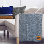 Two Tone Cable Knit Blanket // Los Angeles Rams