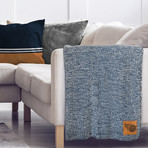 Two Tone Cable Knit Blanket // Tennessee Titans