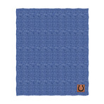 Two Tone Cable Knit Blanket // Indianapolis Colts