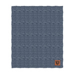 Two Tone Cable Knit Blanket // Chicago Bears