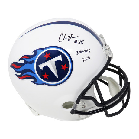 Chris Johnson // Tennessee Titans // Signed Riddell Full Size Replica Helmet // w/ "2,006 Yds 2009" Inscription