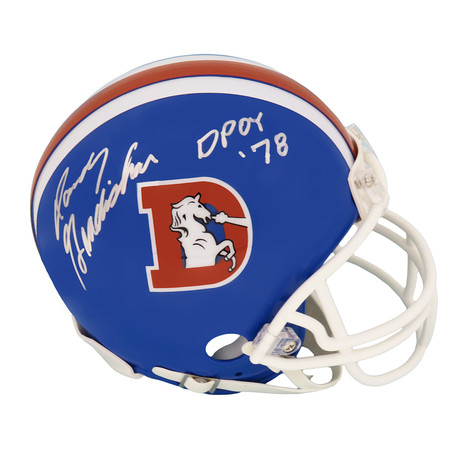 Randy Gradishar // Denver Broncos // Signed T/B 'D Logo' Riddell Mini Helmet // w/ "DPOY'78" Inscription