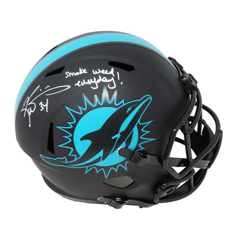 Ricky Williams // Miami Dolphins // Signed Riddell Full Size Replica Helmet // "Smoke Weed Everyday" Inscription