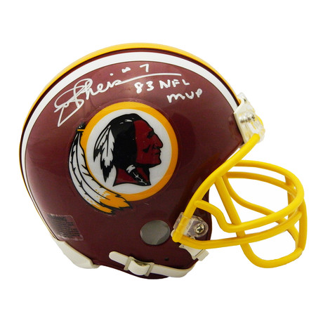 Joe Theismann // Washington Redskins // Signed 1982 Style T/B Riddell Mini Helmet // w/ "83 MVP" Inscription