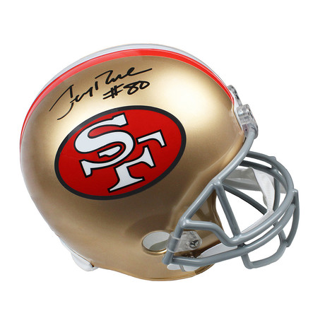 Jerry Rice // San Francisco 49ers // Signed T/B Riddell Full Size Replica Helmet
