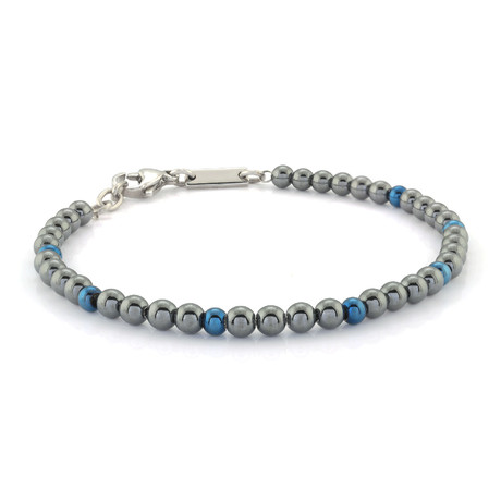 Hematite Beaded Bracelet // Gray