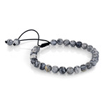 Jasper Adjustable Cord Beaded Bracelet // 6mm // Gray