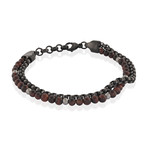 Tiger Eye Double Row + Clasp Bracelet // Black
