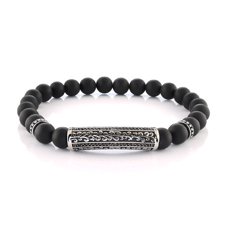 Oxidized Agate CZ Bracelet // Black