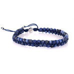 Agate Nylon Beaded Bracelet // Blue