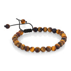Adjustable Cord Tiger Eye Bracelet // 6mm // Matte Brown