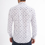 Tommaso Shirt // White + Black Printed (Medium)