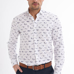 Tommaso Shirt // White + Black Printed (Medium)