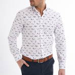 Tommaso Shirt // White + Black Printed (Medium)