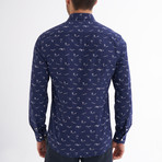 Tommaso Shirt // Navy + White Printed (Medium)