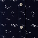 Tommaso Shirt // Navy + White Printed (Medium)