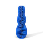 3d Printed Wave Vase // Blue