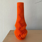 3d Printed ZigZag Vase // Orange