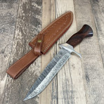 Hand Crafted Damascus Fire Bowie // Medium