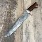 Hand Crafted Damascus Fire Bowie // Large