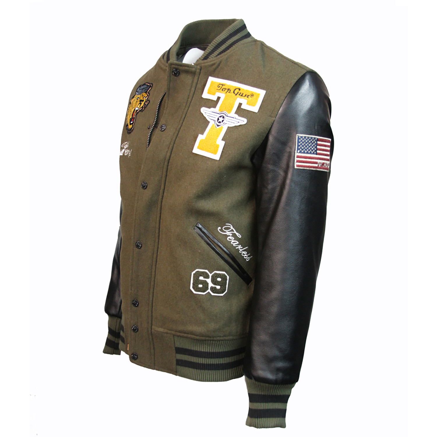 Tiger Varsity Jacket // Olive (L) - Top Gun Flight Jackets - Touch of ...
