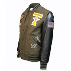 Tiger Varsity Jacket // Olive (XL)