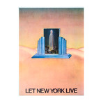 Jean-Michel Folon  // Let New York Live  // 1980 Offset Lithograph