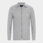 Mirena Button Full Zip Shirt // Gray (S)