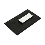 Montblanc Sartorial Leather + Stainless Steel Money Clip Card Holder // 113643